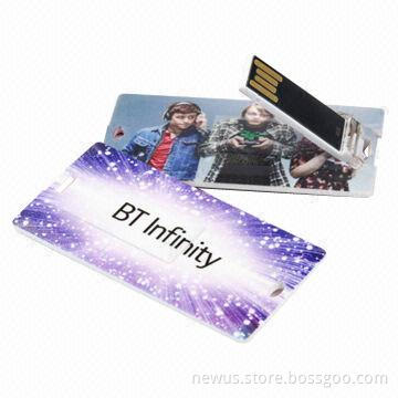 Rectangle-shaped USB Cards/Flash Drives with 1-128GB Memory Capacity, Customized Logos Available